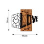 Wallity Live Love Laugh - 380 Escultura de Pared en Nogal y Negro